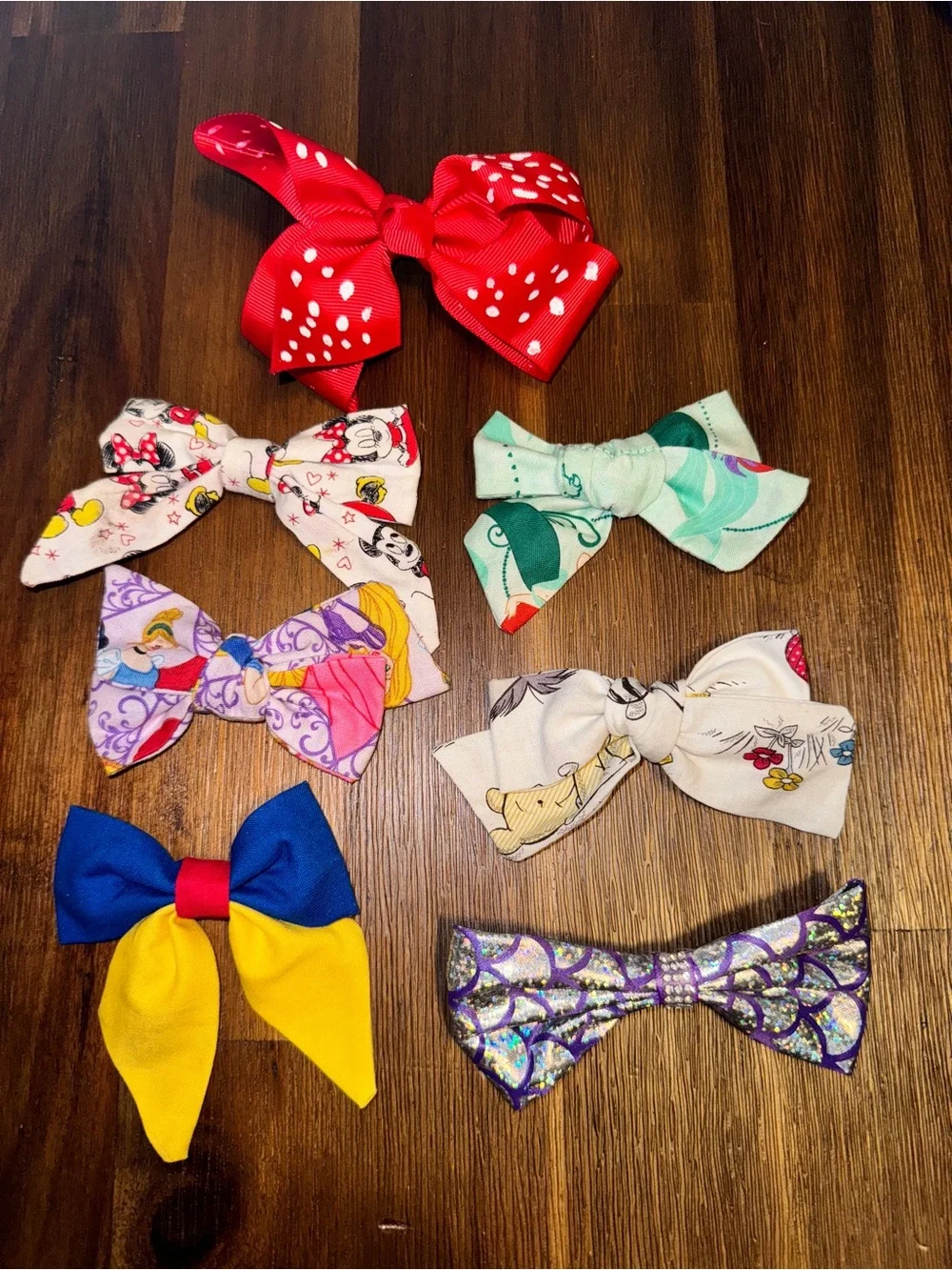 Disney Hair Bow Bundle Lot - Handmade Boutique Bows - Princess & Character Theme